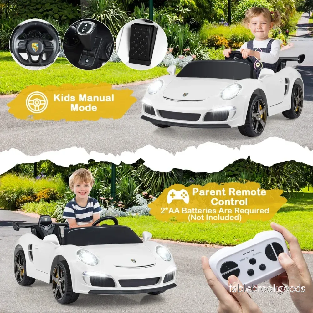 Licensierad – RUF barnelbil 24V batteridriven elfordon med föräldrafjärrkontroll, vitt. – Vit - Bild 3