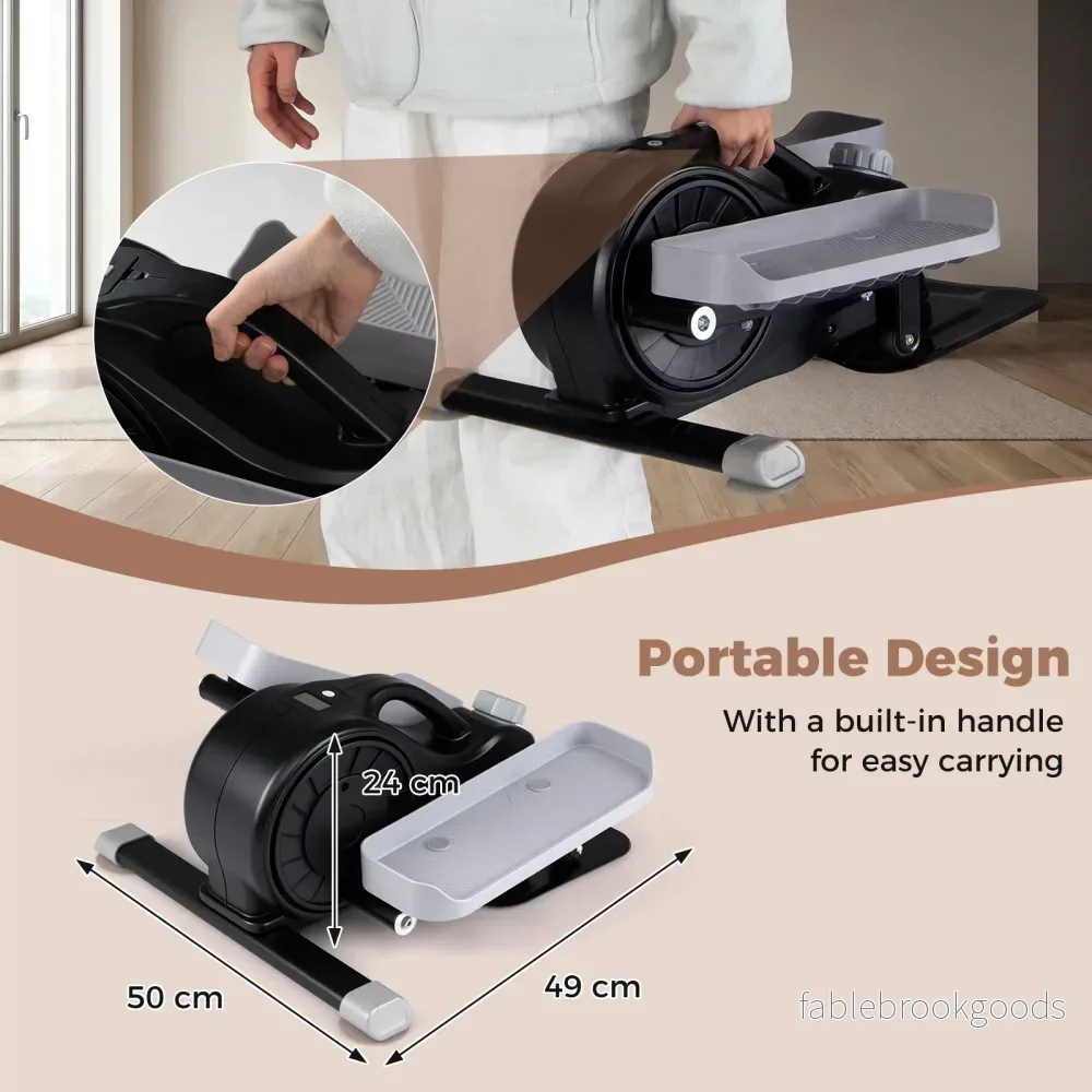Mini – elliptisk tränare, elektrisk crosstrainer med LCD skärm, handtag och halkfria pedaler - Bild 2