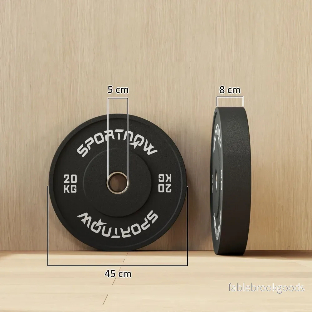 Ett par 20 kg hantelvikter, svart, 50 mm hål - Bild 3