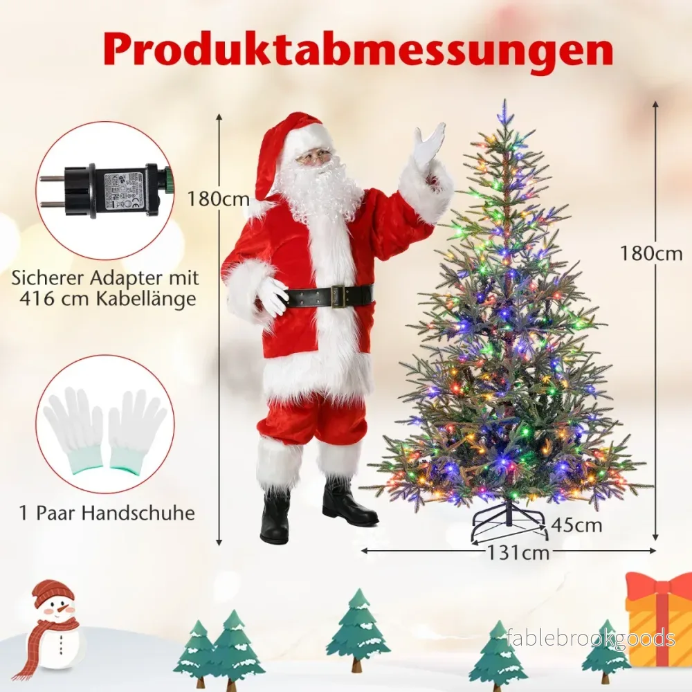 Konstgjord – julgran med flerfärgade LED lampor – 250 180 cm – Grön - Bild 2