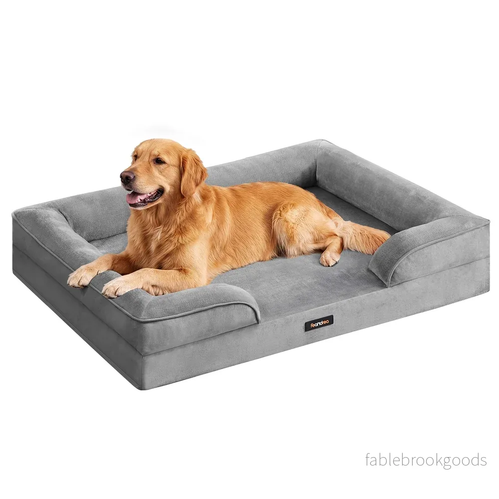Orthopedisch Hondenbed – 112 x 81 cm – Verhoogde Rand – Wasbare Hoes – Grijs Orthopedisch Hondenbed – 112 x 81 cm – Verhoogde Rand – Wasbare Hoes – Grijs