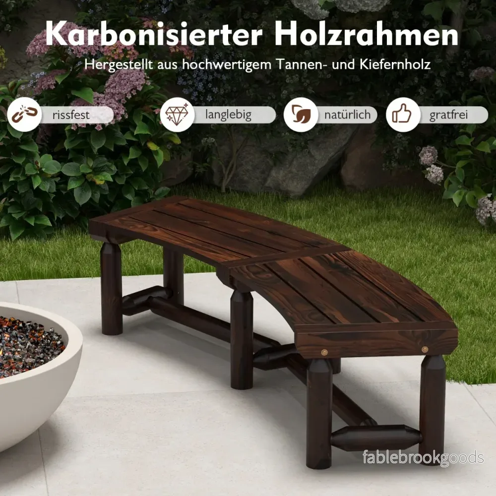 Trädgårdsbänk – utan ryggstöd, väderbeständig träbänk för personer, lastkapacitet upp till kg, – 2-3 325 139 x 36 x 41 cm – Rustik brun - Bild 2
