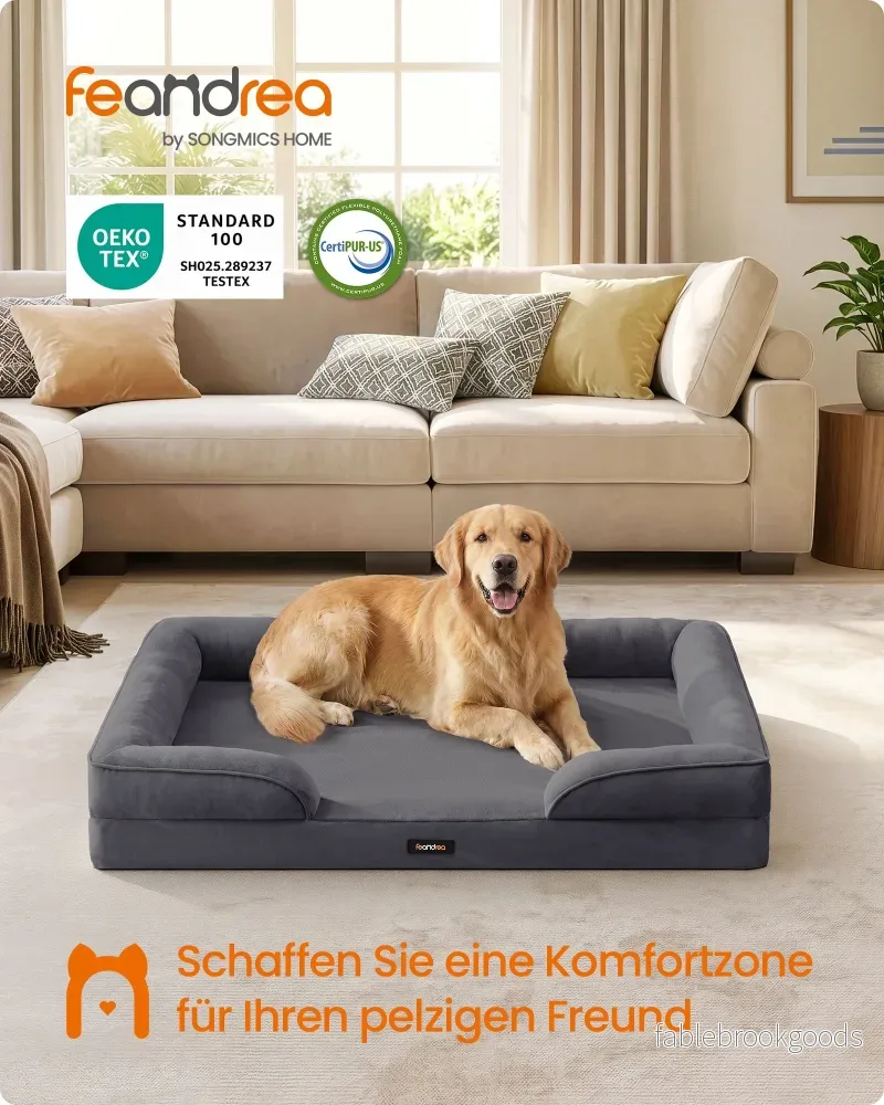 Hondenmand - Orthopedisch en Wasbaar - Met Verhoogde Randen - Loodgrijs - 112 x 81 x 17 cm - Bild 2