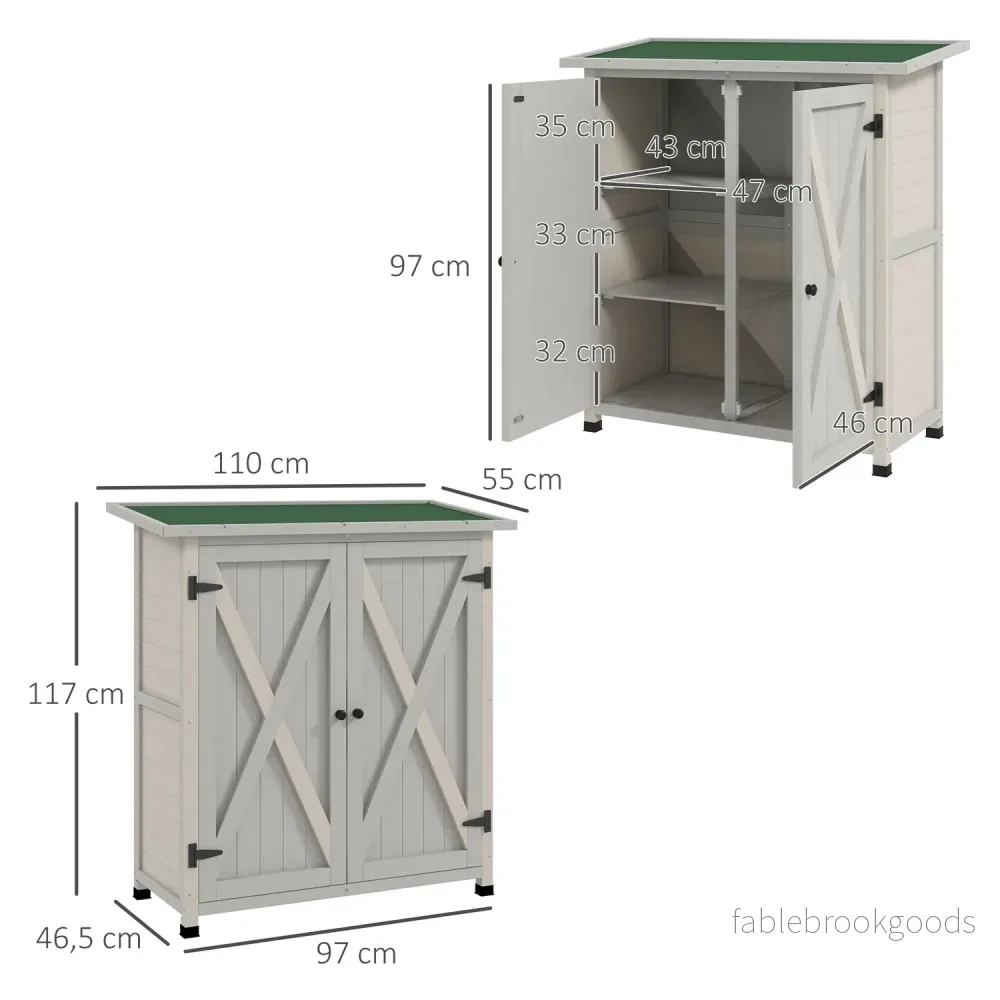 Väderbeständig Trädgårdsbod, Dubbeldörr, Asfalttak - Bild 3
