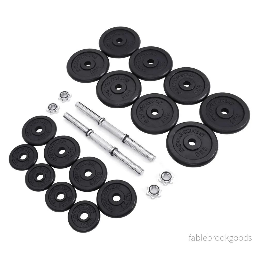 Hantelset – Justerbart – 60 kg – Svart - Bild 2