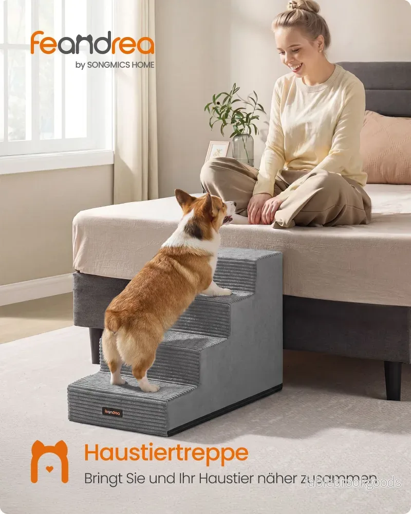 Hondentrap - Met Antislip Treden - Voor Kleine Honden - Grijs - 62 x 40 x 44 cm - Bild 2