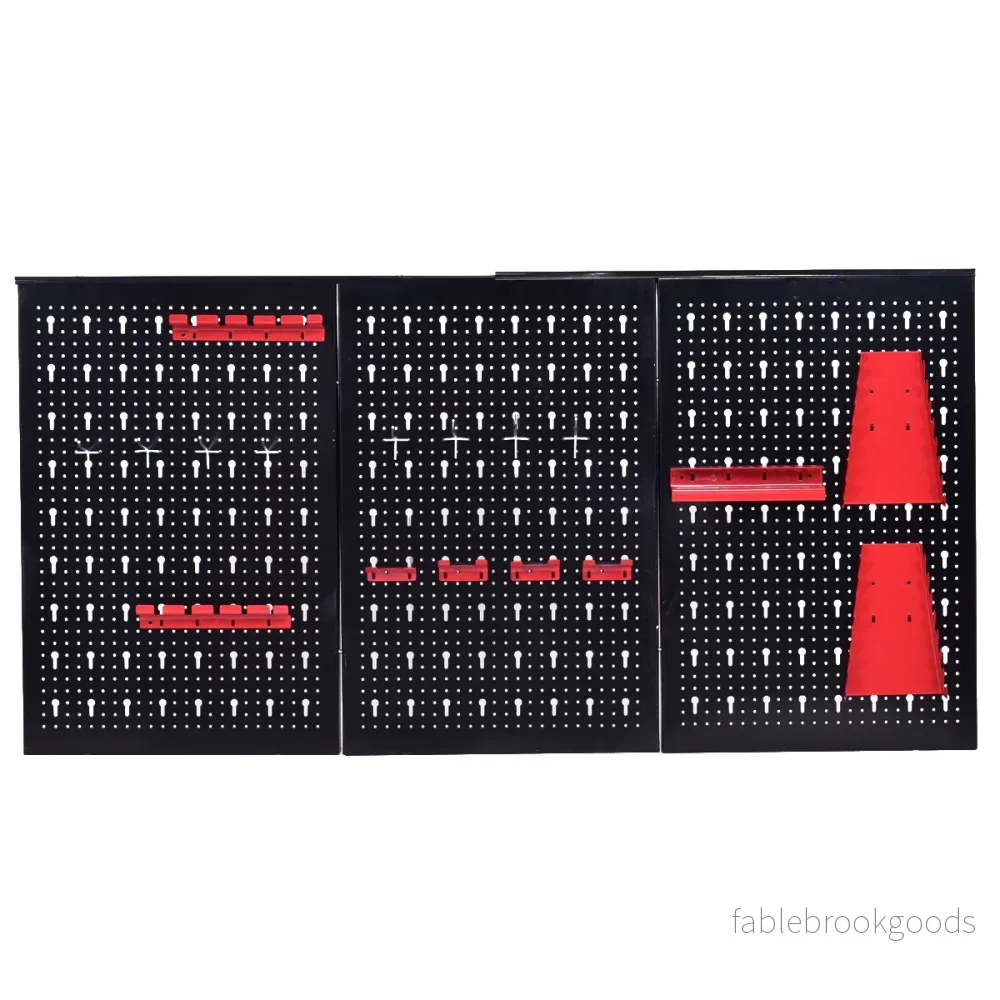 Verktygsvägg – perforerad verkstadsvägg med st. verktygshållare set expanderbar – 17 120 x 60 cm – Svart - Bild 2