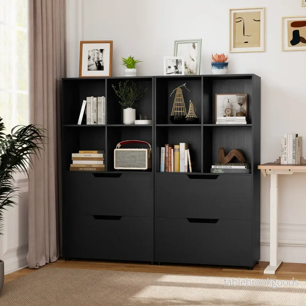 Kub – Bokhylla med Låda steg fristående – 4 2 130 cm 5 – Svart - Bild 3