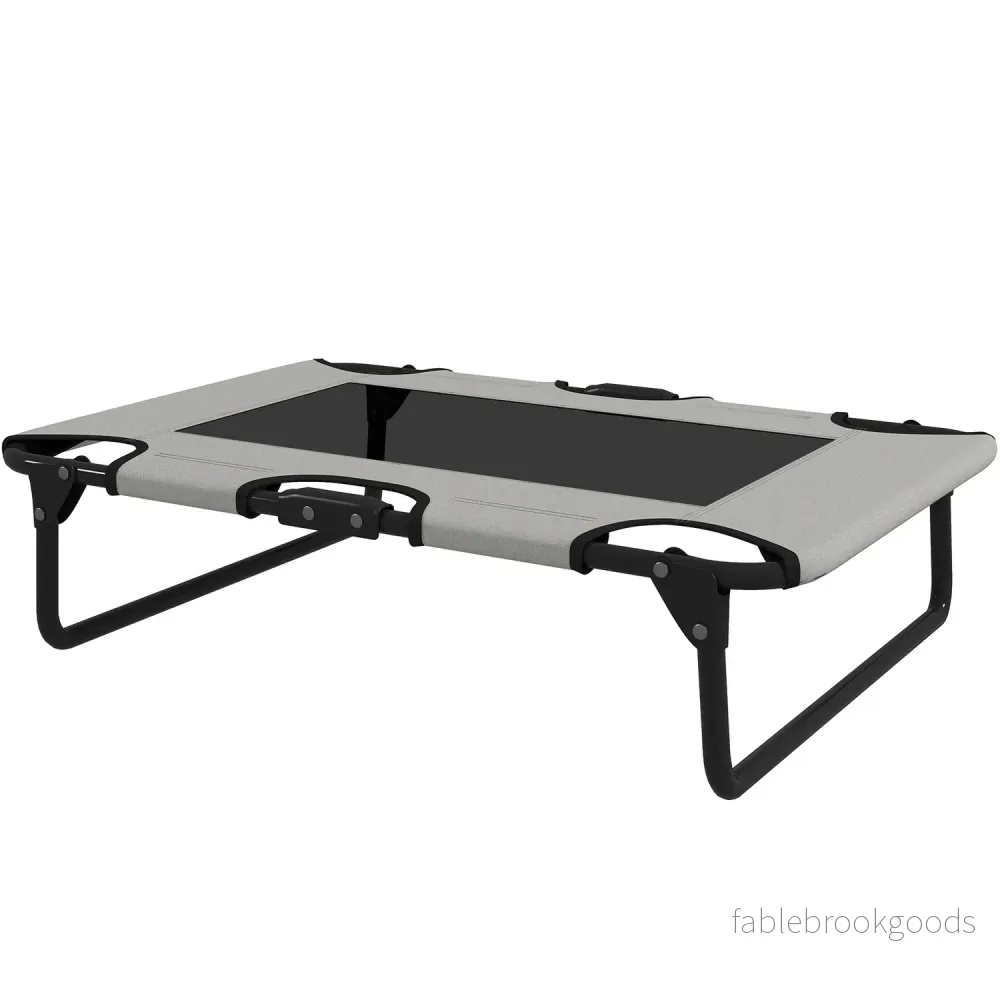 Hopfällbar meshupphöjd hundsäng – utomhus & andas 75x51x18 cm