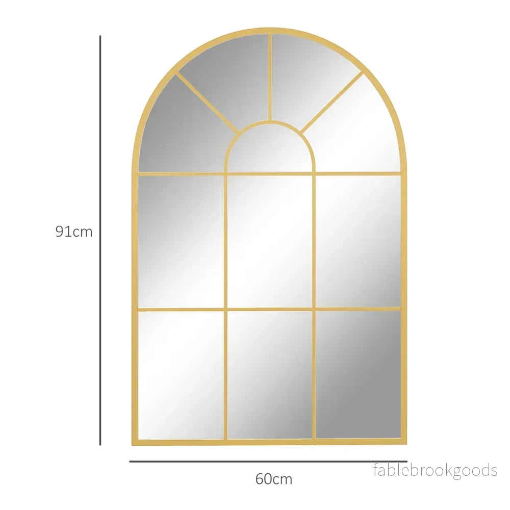 Guld dekorativ väggspegel – 91 x 60 cm, metallram - Bild 3