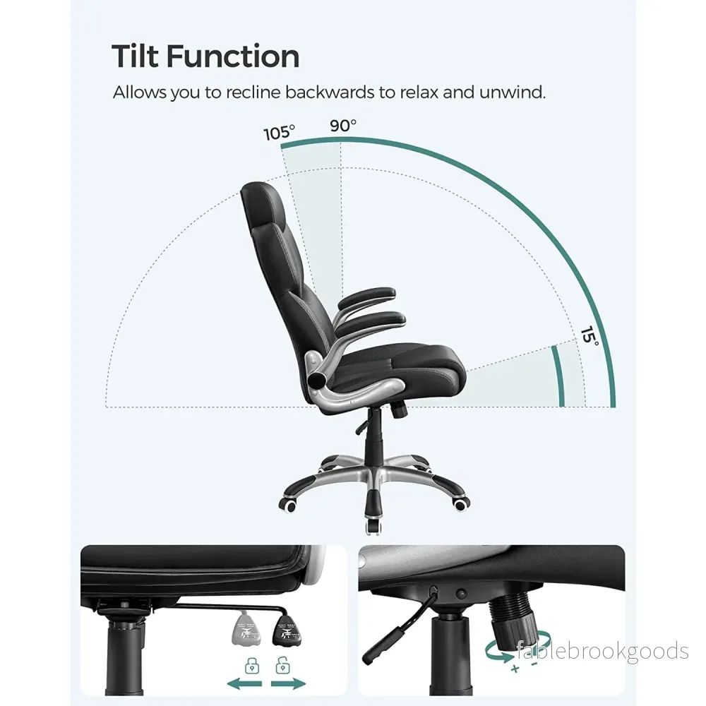 Kontorsstol – Ergonomisk och vridbar – Svart - Bild 3