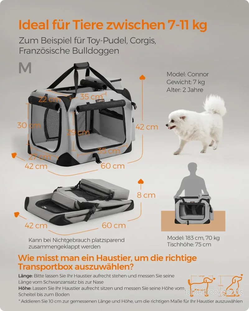 Hundbox M – Fällbar och lätt – Rökgrå - Bild 3