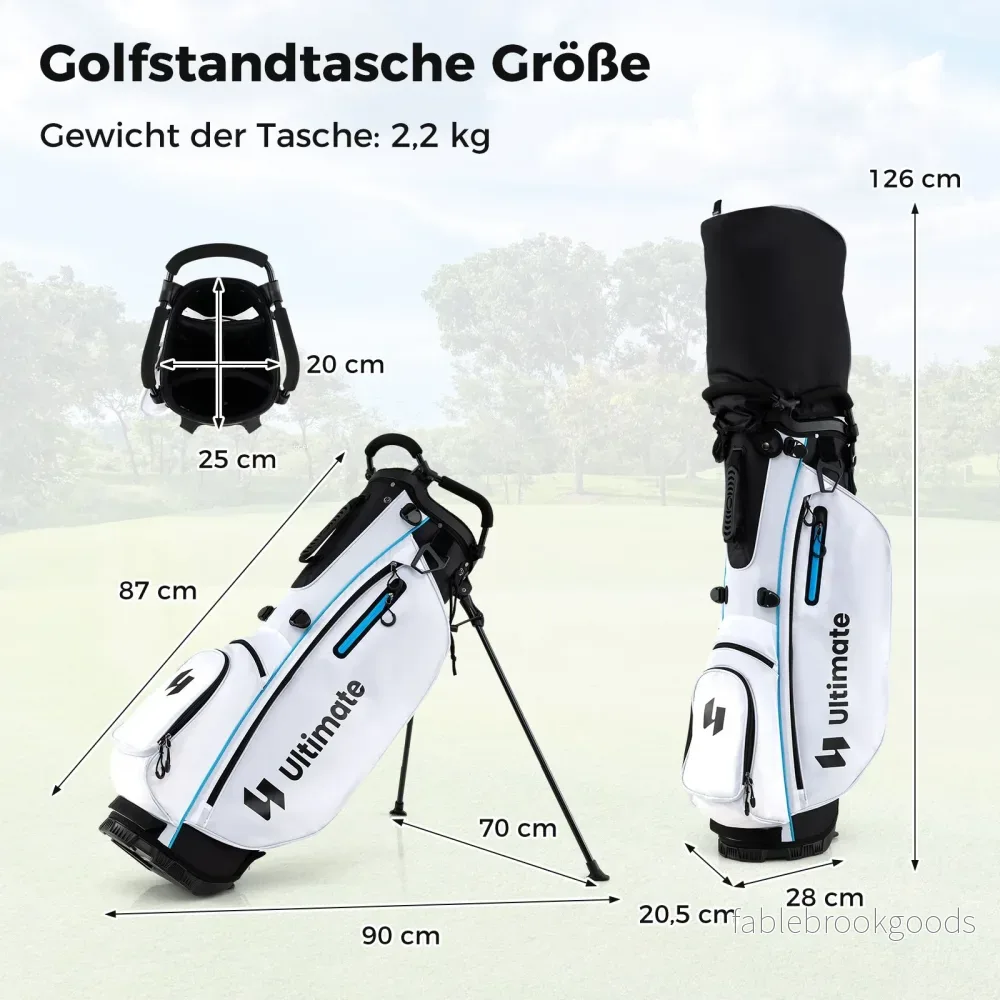 delat – komplett golfklubbsset med golfbag och regnskydd – 15 – Vit