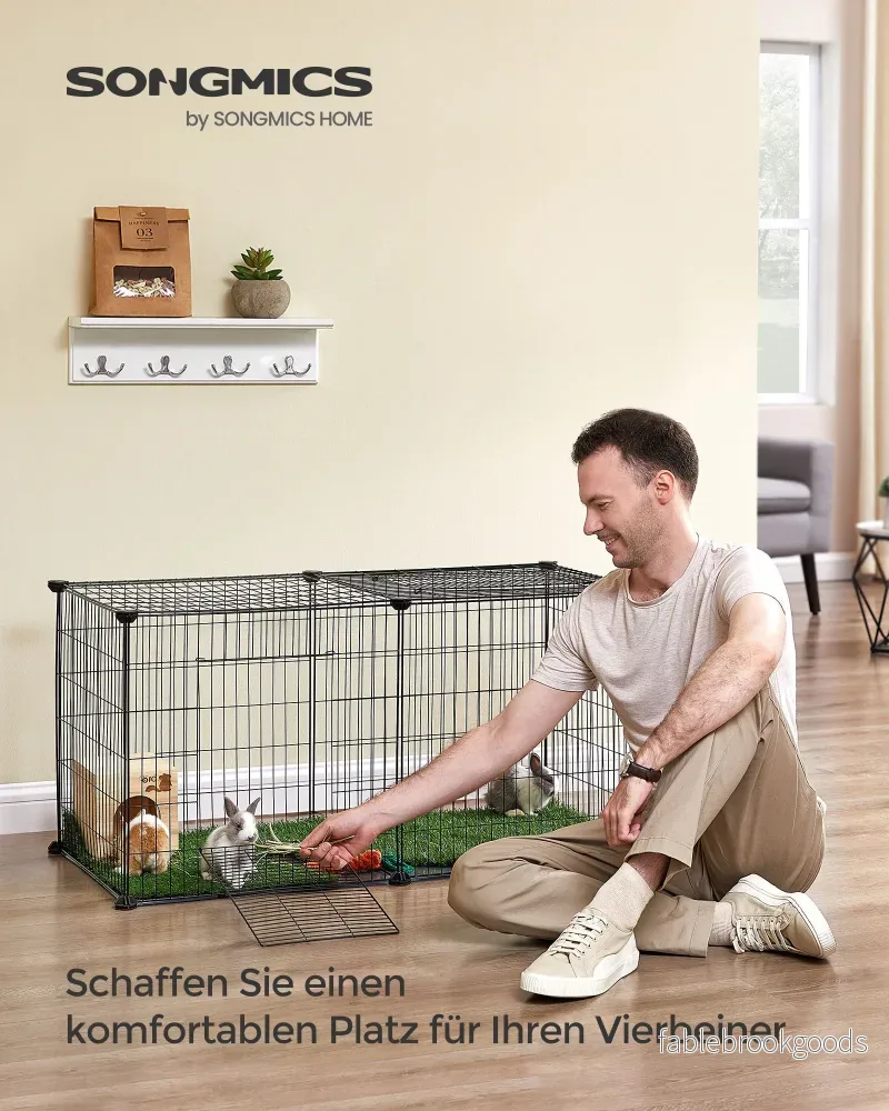 Smådjursbur – 2 dörrar – stål – svart - Bild 2