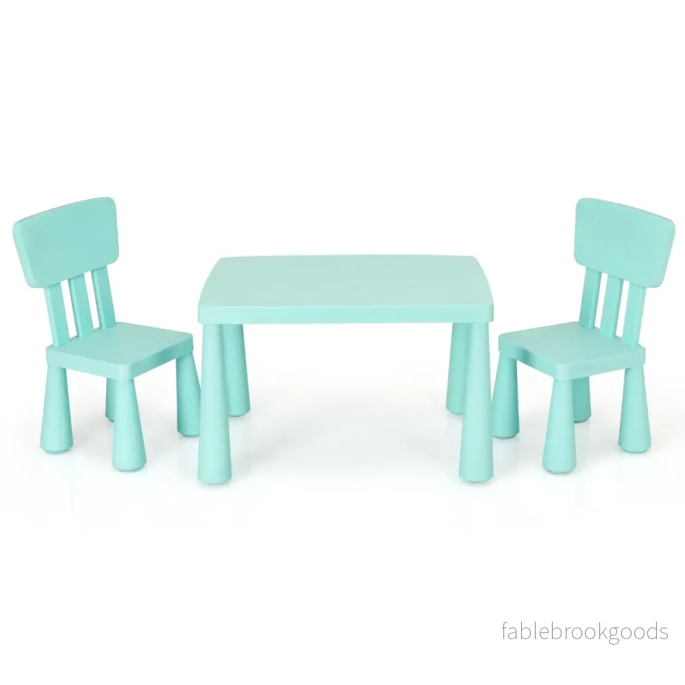 stycken – Barnsittgrupp Barnbord med stolar Barnmöbler av plast – 3 2 – Grön - Bild 2
