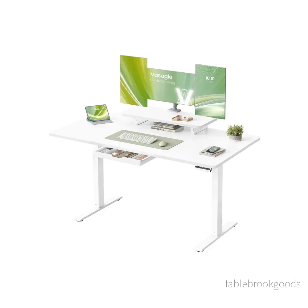 Skrivbord – Justerbart i höjdled – Monitorstativ och USB – Arbetsplats Skrivbord – Justerbart i höjdled – Monitorstativ och USB – Arbetsplats