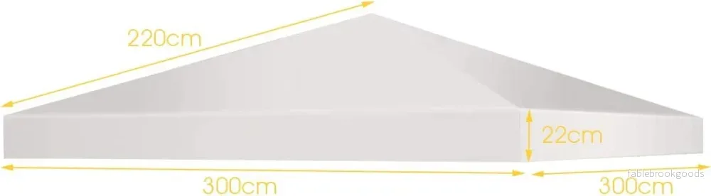 Paviljongersättningstak – Solskyddsöverdrag med kardborrefästen – 300 x 300 cm – Beige - Bild 2